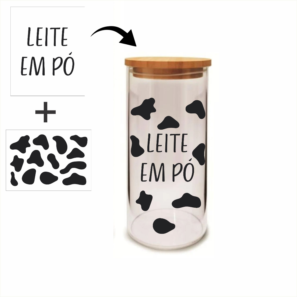 Adesivos Decorativos Para Potes De Cozinha Mantimentos Em Vinil Transparente - Chocolate Pipoca Biscoito Glicose Leite Em Pó Óleo Azeite