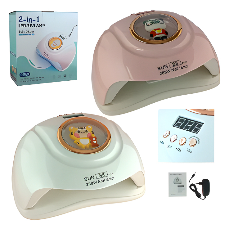 Cabine Estufa Sun S8 Pro Led Uv 268w Unha Gel 57 Leds Bivolt Cor Branca ou Rosa 110v/220v