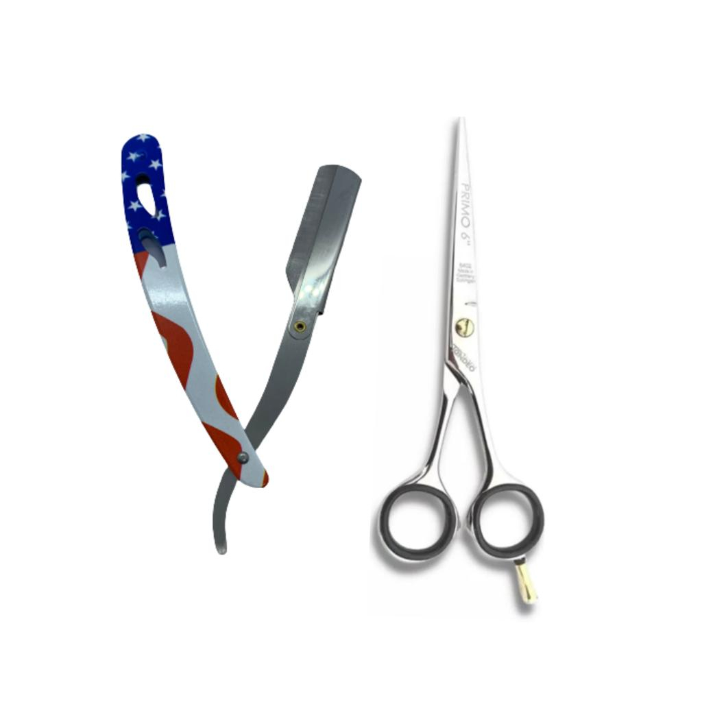 Tesoura Profissional Tondeo 6 Polega + Navalhete Eua Barbear
