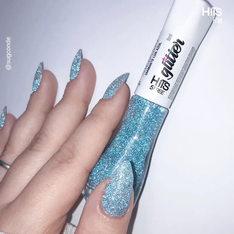 Esmalte Hits Glitter 8ml - Diamante Lua Azul