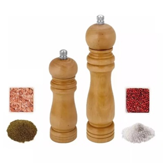 Moedor de Pimenta do Reino em grão ou sal grosso madeira em Oferta na Shopee