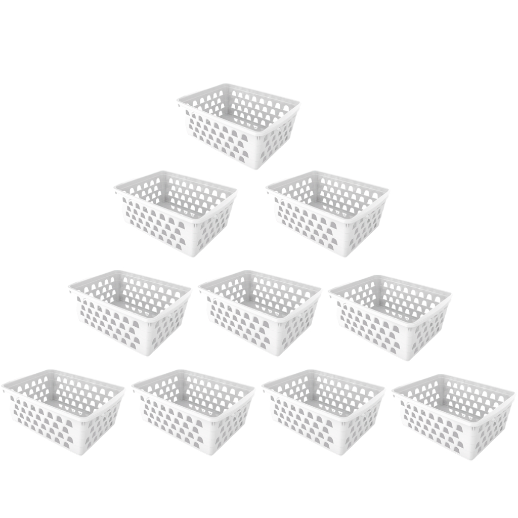 Kit 10 Cestos Organizadores Multiuso Branco 16x12x6Cm em Oferta na Shopee