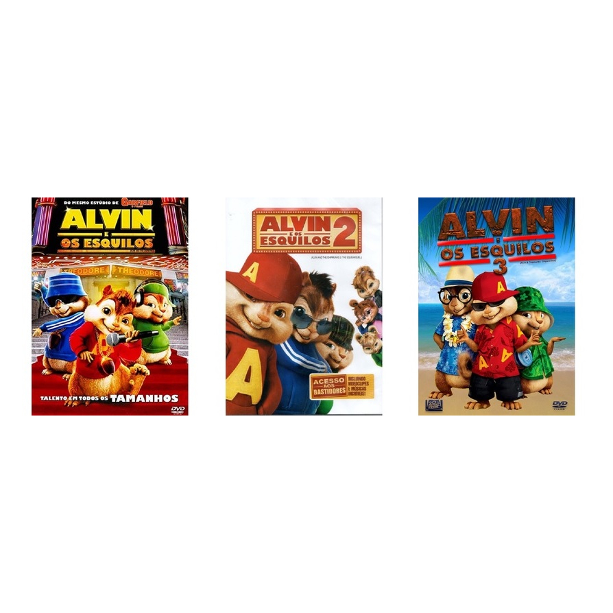 Combo Dvds Alvin e os Esquilos
