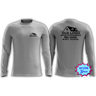 Kit 3 Camisetas Uniforme Profissional PERSONALIZADA com sua logo do seu jeito masculino e feminina Trabalho em Oferta na Shopee