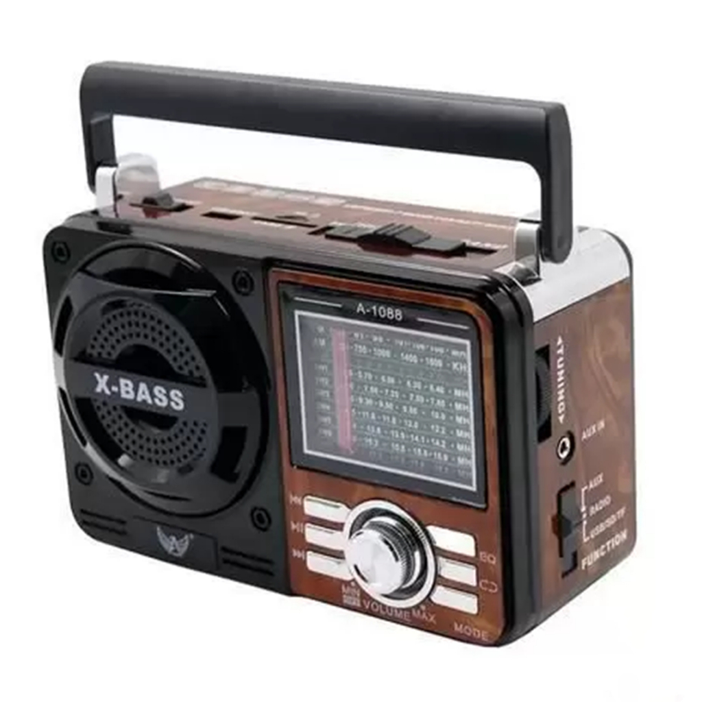 Rádio Retrô Vintage Portátil A Pilha E Tomada Am Fm Sw Pendrive Com Sd Usb