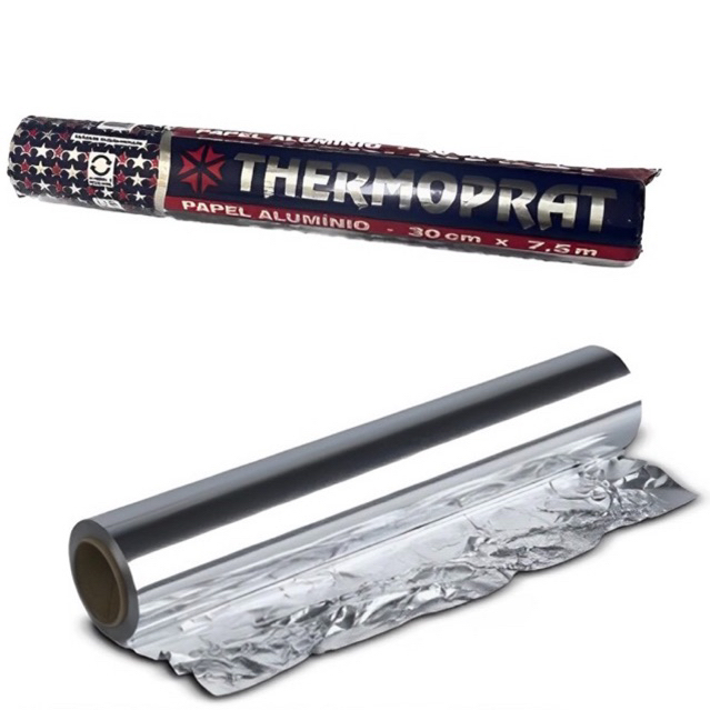 Papel Alumínio Thermoprat 30cm x 7,5m Cozinha Forno Assar Conservar Alimentos