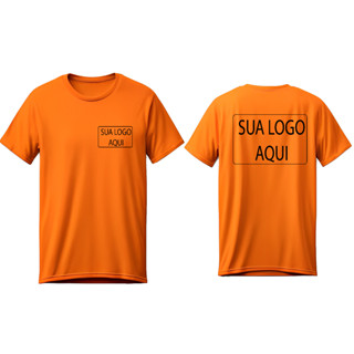 Camiseta personalizada com sua logo Masculino e Feminino uniforme laranja