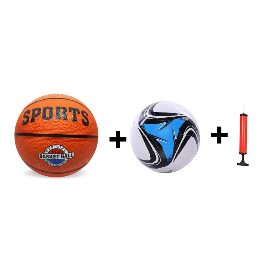Bola de Basquete Tamanho Oficial + BOLA DE FUTEBOL N 5 + BOMBA