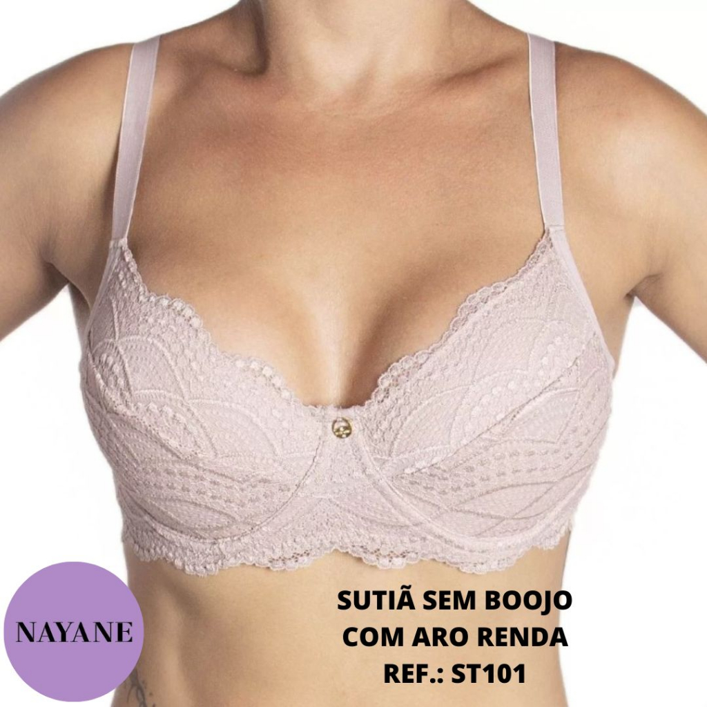 Sutiã sem bojo com aro em renda Nayane Rodrigues Ref.: ST101
