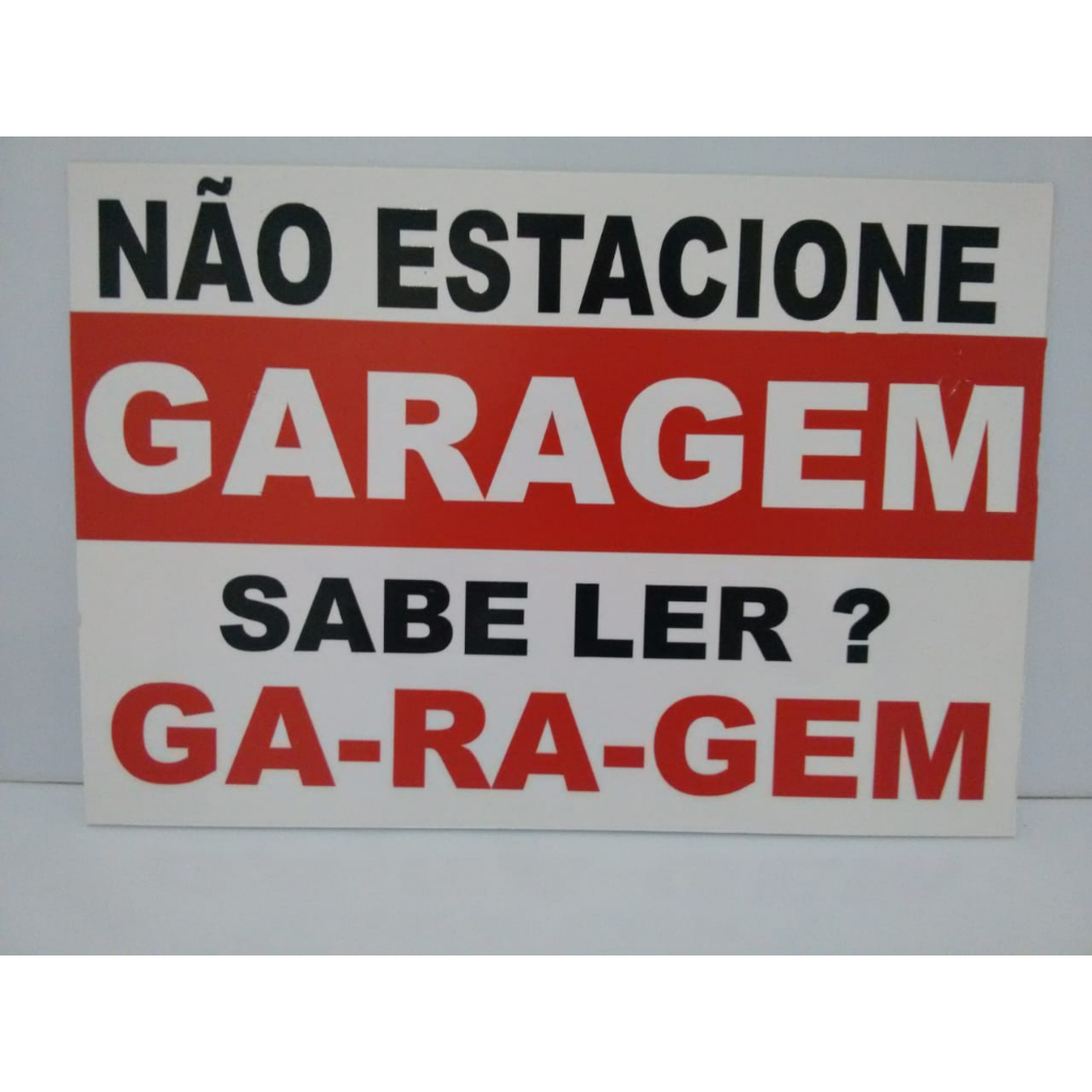 placa não estacione 30x20cm