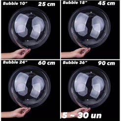 Kit Balão Bubble Bobo Balloon 10 18 24 polegadas Balões Para festas Aniversário// (CHOCO)