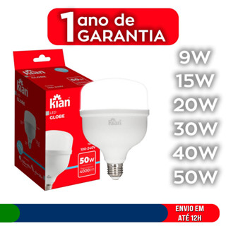Lâmpada Led Super Bulbo 9w, 15w, 20w, 30w, 40w, 50w E27 Bivolt 6500K Branco