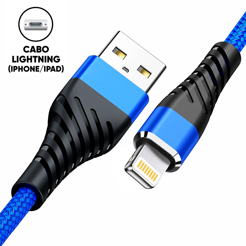 Cabo Carregador 2 Metros iPhone Carregamento Rápido em Oferta na Shopee