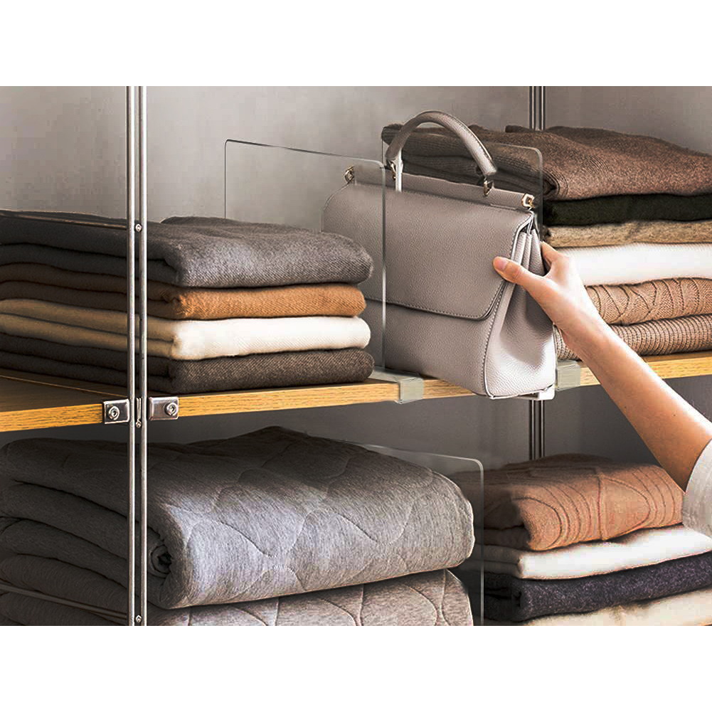 prateleira para organização armário | Conjunto separadores prateleira acrílico transparente, divisória prateleira prática para quarto, cozinha, escritórios, guarda-roupa, organização armário