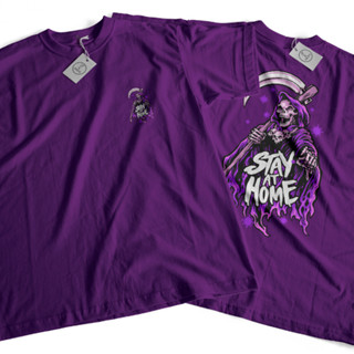 Camiseta Caveira Stay At Home Fique Em Casa