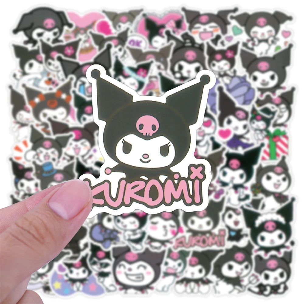 24 pcs KUROMI 6CM Stickers/figurinhas Adesivo Anime Mangá Scrapbooking/Material de Papelaria/BUJO/sticker