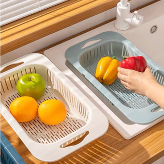 Escorredor De Pia Plástic Ajustável Multiuso Alças Retráteis/TRC8759 em Oferta na Shopee