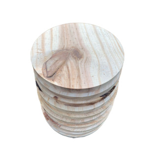 Placa Tábua Redonda de Madeira Pinus 13 cm - Segunda Linha - 10 pçs