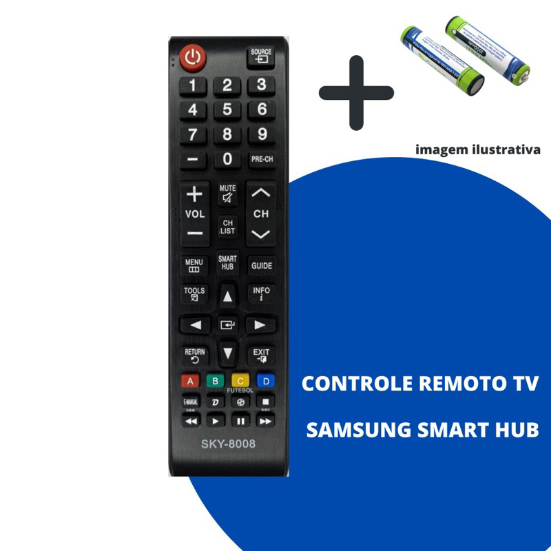 Controle Compatível Com Samsung Smart TV com Pilhas