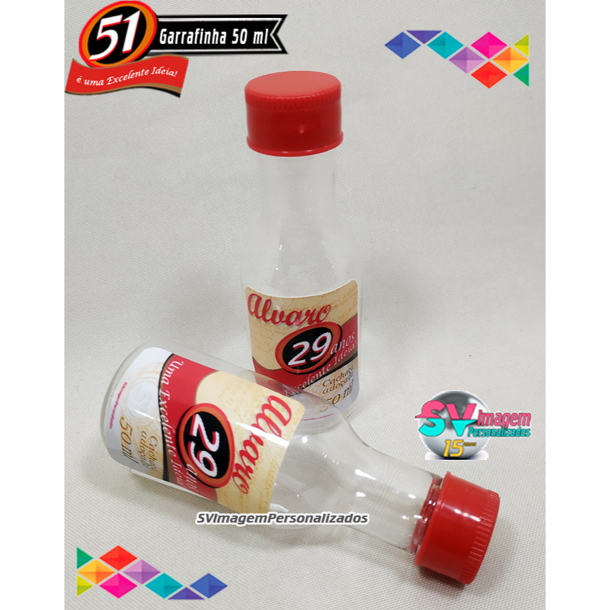 Festa Boteco Cachaça 51 são 10 Garrafinhas de 50 ml  tampa vermelha