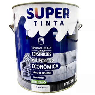 Tinta Econômica Acrílica Uso Interno Antimofo cor BRANCO 3,6L - Super Tinta