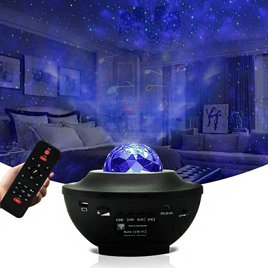 Imagem Projetor Luminária Galáxia Luz Noturna Estrela Música Bluetooth Controle Lâmpada Divertida USB ref: JY-089