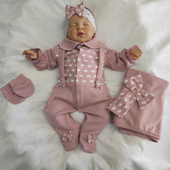 Saída de Maternidade Para de Bebê Menina Manu Rosê/Vermelha/Rosa/Pink/Marsala com Manta - ...