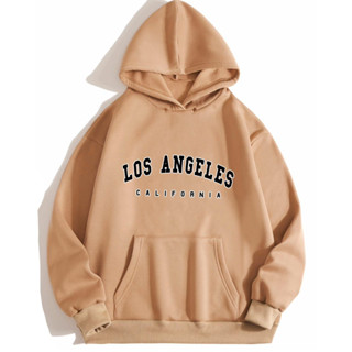 Moletom Canguru Unissex Capuz Algodão Flanelado Peluciado Liso Sem Estampa frio Los Angeles