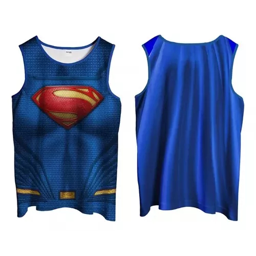 Camiseta Regata Super Heróis Camisa Cavada Adulto E Infantil