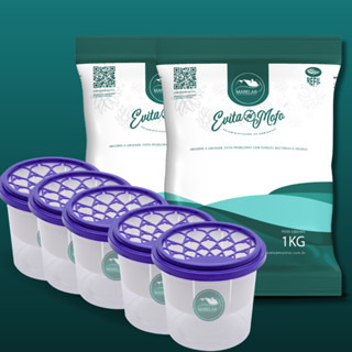 Cloreto De Cálcio Antimofo Puro 2kg + 5 Potes P/ 130g