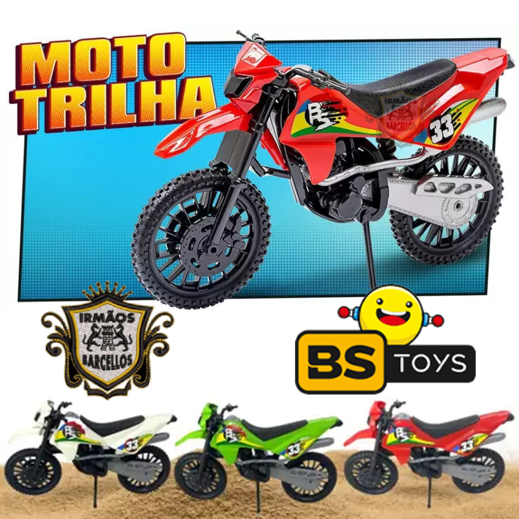 Brinquedos Infantil Moto De Trilha Motocross 25cm Plástico - Motinha de Brinquedo Plastico Carrinhos BsToys