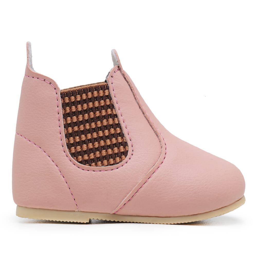 Bota Botina Rosa Botinha Infantil Bebe Menina Country Cano Baixo