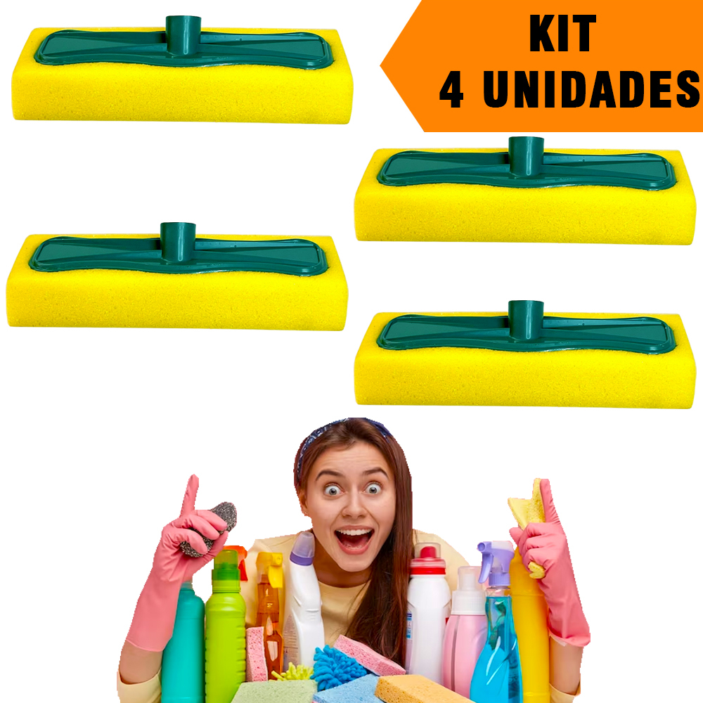 Kit 4 Esfregão Rodo Espuma Esponja Passa Cera Ultra Macia em Oferta na Shopee