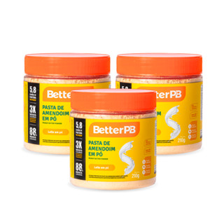 3x Pasta de Amendoim em Pó 210g cada Better PB - Baixa Caloria Dieta Diaria - Shakes Proteina