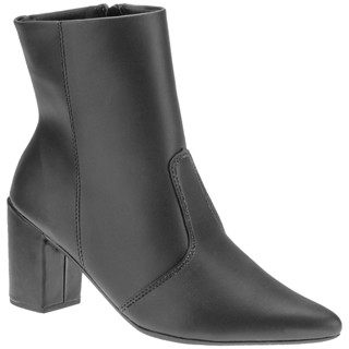 Bota Texana Feminino Coturno Cano Curto Country Bico Fino Preta