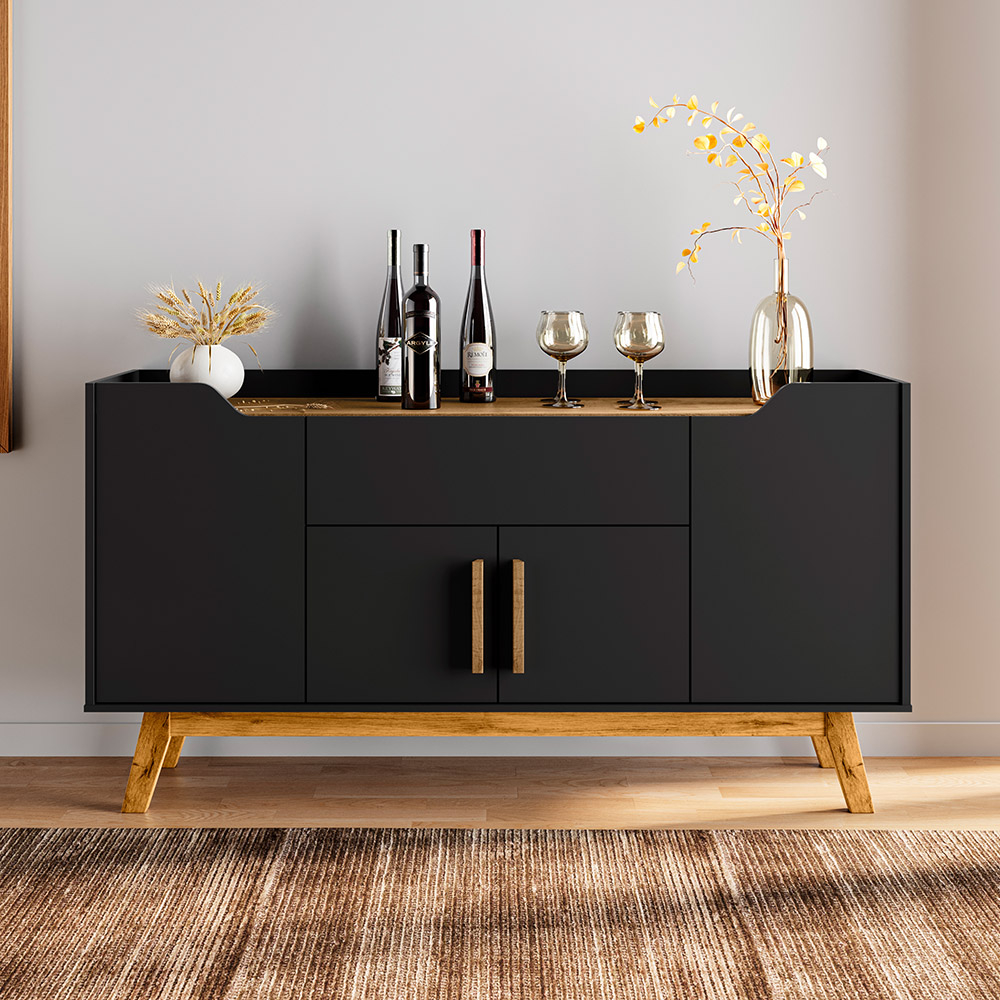 Aparador Buffet Sala Future 4 Portas 1 Gaveta em Oferta na Shopee