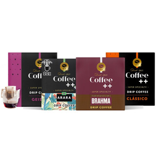 Café em Sachê Coffee Mais Drip Coffee Variedades - BRAHMA, CLÁSSICO, ARARA e GEISHA - 4 x10 unidades