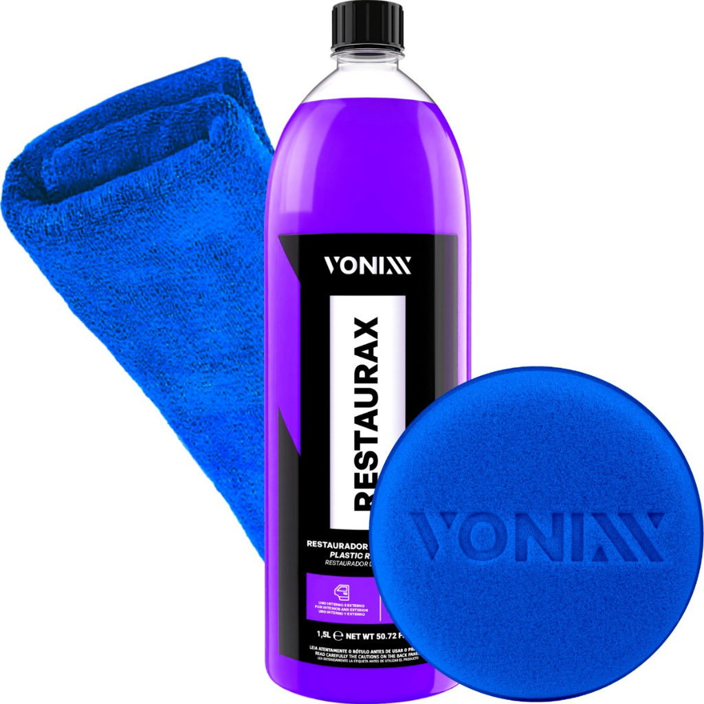 Restaurax 1,5L Renovador de Plástico Aplicador Pano Microfibra em Oferta na Shopee