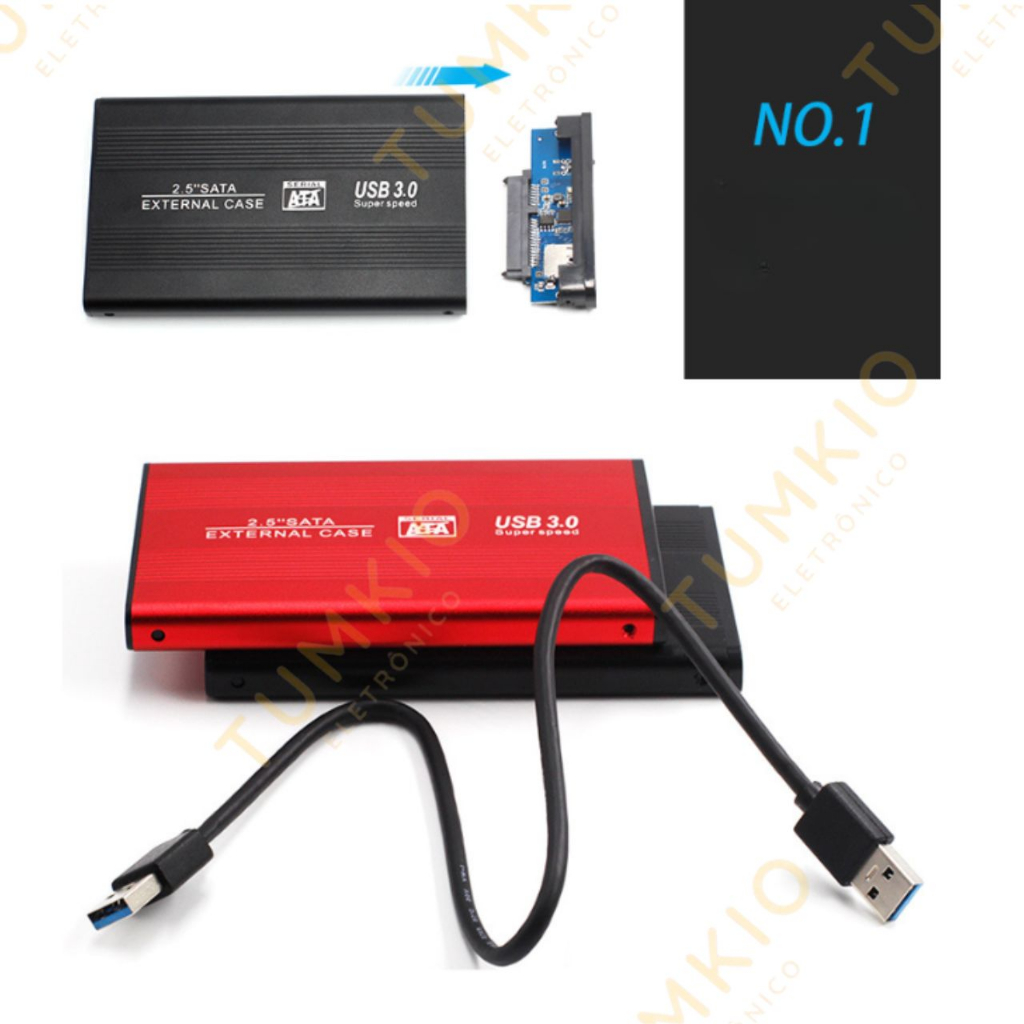 Case Para Hd Externo Sata Notebook Usb 3.0 SSD + Capa de Couro