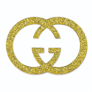 Guccii Glitter Dourado (2,8 x 4cm) - 5 Pares