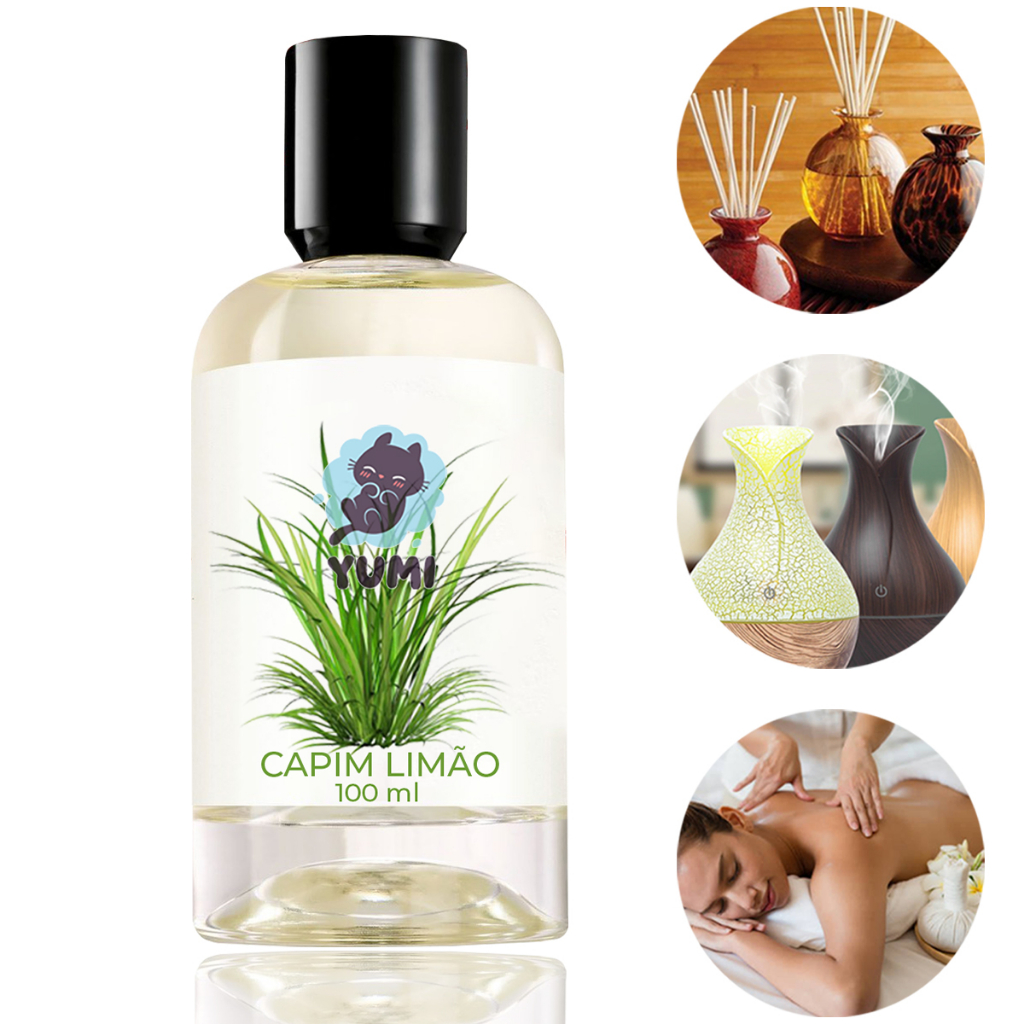 Essência Capim Limão Concentrada Forte 100Ml Para Aromatizador Difusor Palito E Umidificador Zumi