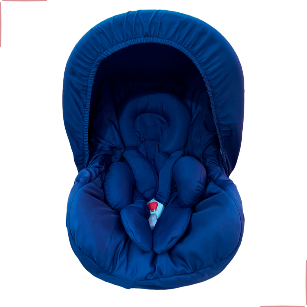 Kit P/ Bebê Conforto Azul Marinho 5 pçs Tamanho Universal Capa Capota Redutor Protetor Cinto Galzerano Burigotto Cosco Safety 1st