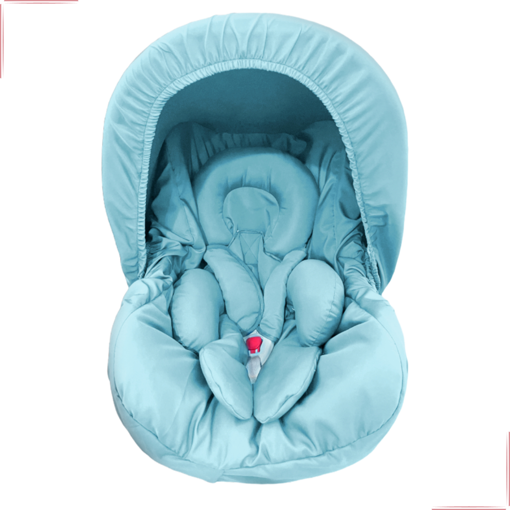 Kit Bebê Conforto Azul Bebe 5 peças Capa Capota Redutor Protetor Cinto Galzerano Burigotto Cosco
