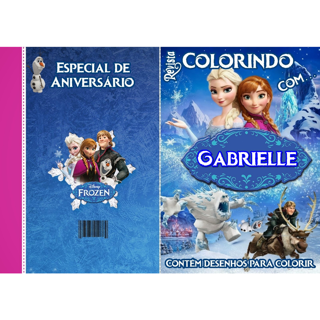 10, 20 OU 30 Livros De Colorir Personalizado / Revistinha de Colorir - FROZEN -GRANDE -CAPA PAPEL DE FOTO