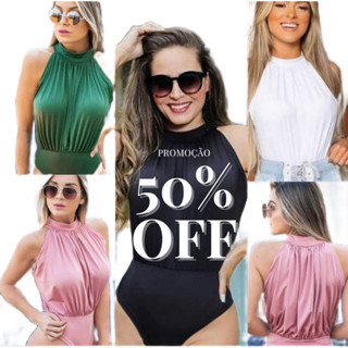 Body Feminino Gola Alta Tecido Fresquinho Gelado Levinho