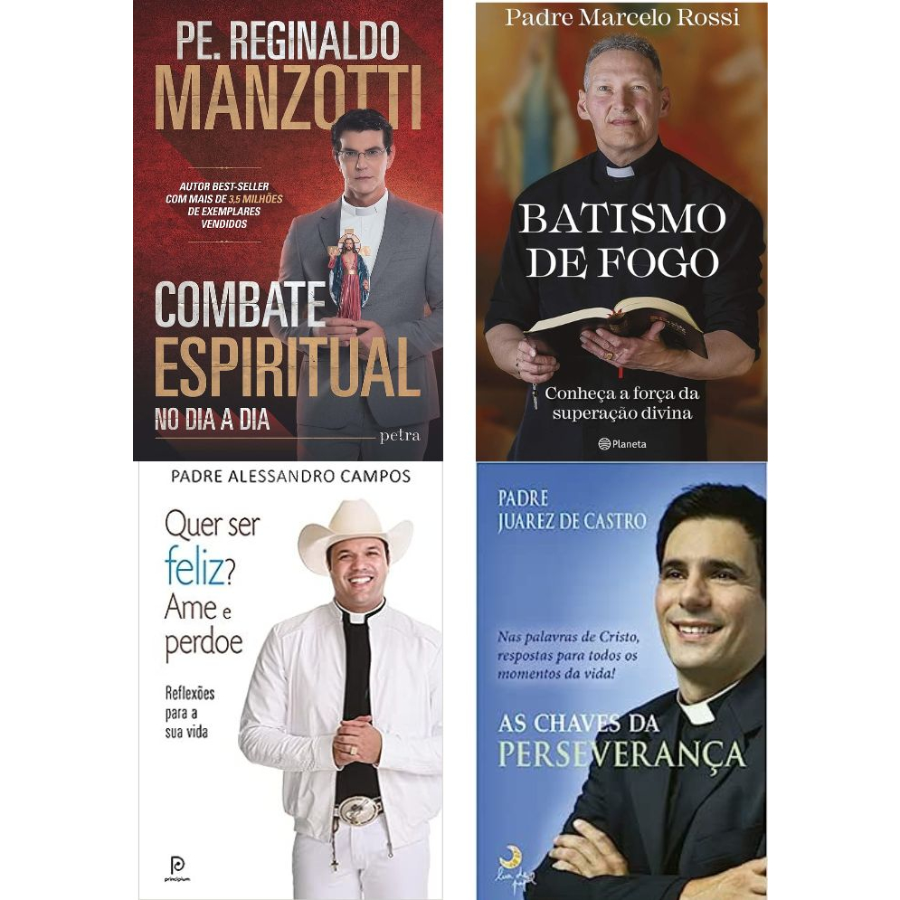 Kit: Livro Combate Espiritual + As Chaves da Esperança + Batismo de fogo + Quer Ser Feliz