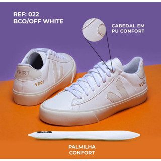 TENIS VULCANIZADO PALMILHA CONFORT TENDENCIA BRANCO BLOGUEIRA FEMININO MASCULINO