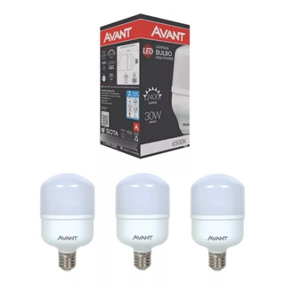 Kit 3 Lampadas 30W Bivolt AVANT Branca Fria 6500K Lampada Forte para Casa, Empresa, Galpão (1 Ano De Garantia)
