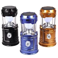 KIT Lampião Lanterna (604324) Luminária Carregador Solar Camping Usb Led
