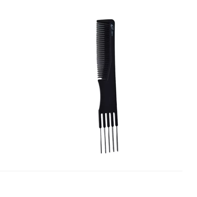 Pente Carbono com Garfo para Afro Black Power preto Cod 555